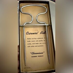 NEW NIB MCM Kenberry Carvers' Aid Chromium Precision Meat Carving Fork USA RARE